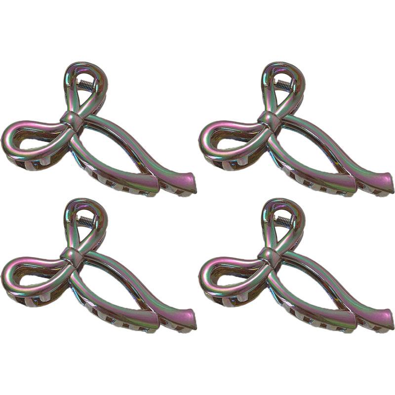 Bow Transparent Hair Clip Women's Jelly Color Shark Clip Dazzling Fashion Hair Accessories