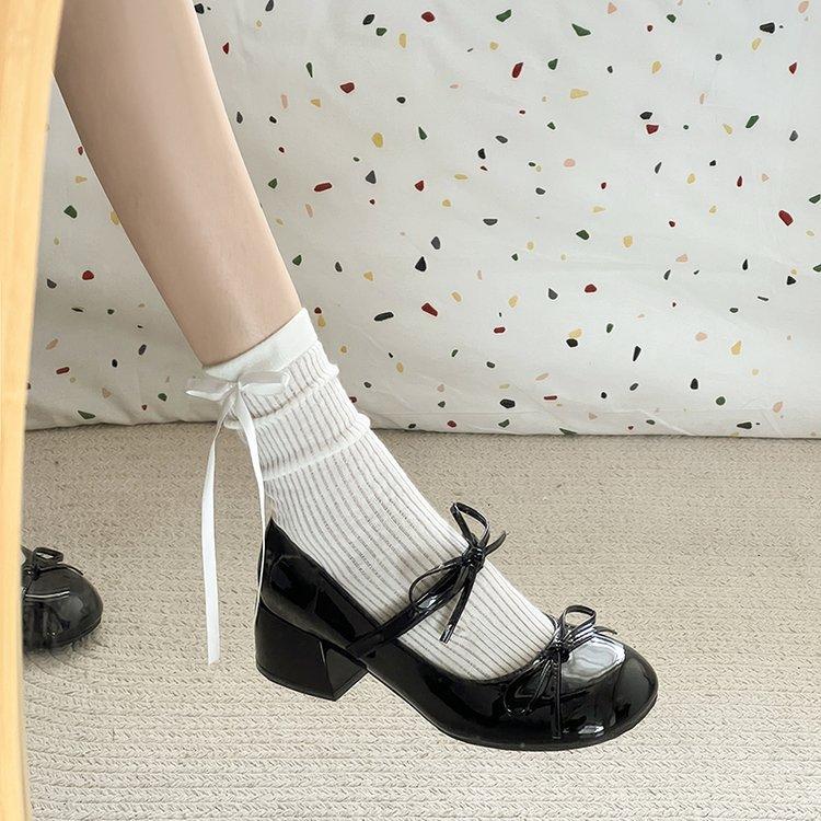 

High heels femininity senior not tired feet single shoes 2025 new silver French Mary Jane women s shoes beautiful thick heels 34