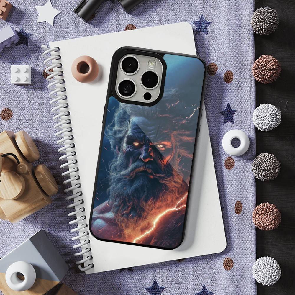 Greek God King Zeus For iPhone 15,16,17,14,Plus,12,Pro,Mini,13,Max,11,For Magsafe,Magnetic Wireless Charging Case