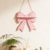 Cute Single-layer Wooden Wall-mounted Shelf With Bow Design, Suitable For Home And Bedroom.