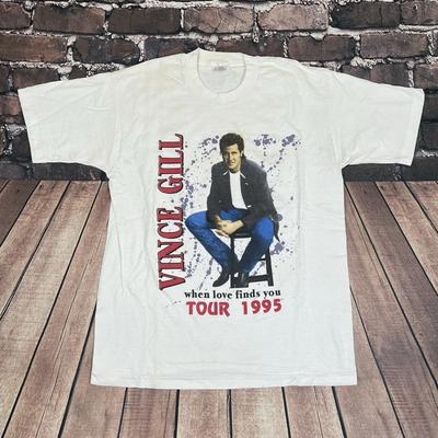 Vintage Vince Gill 1995 When Love Finds You Country World Tour Shirt Mens Large