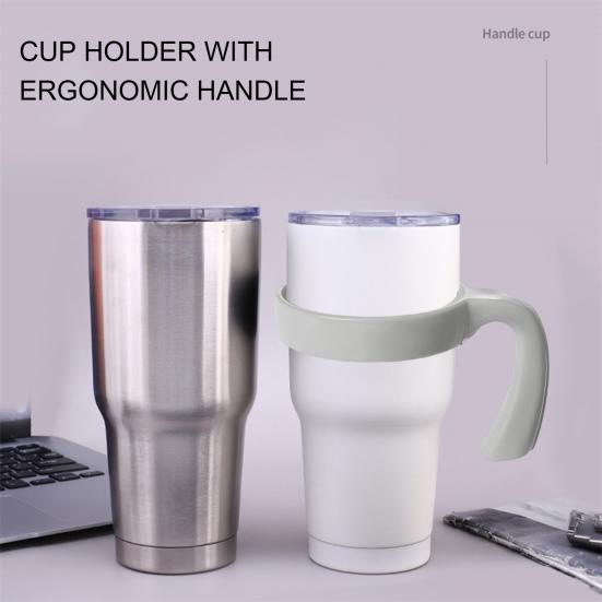 2 Pcs Tumbler Handle Attachment Ergonomic Grip Anti Slip Car Cup Holders BPA Free Travel Mug Handles for 20/32oz Tumbler Cup Accessories