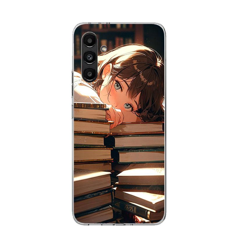 Read Books illustration Reading Phone Case For Samsung Galaxy A16 A26 A36 A56 A15 A14 A13 A55 A54 A53 A35 A34 A33 A25 A24 A23 A0