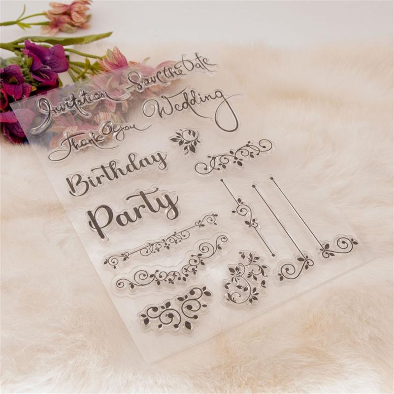 Transparent Silicone Stamp Wedding Clear Stamp Scrapbooking Supplies for Journal Photo Album Card Making Decorations