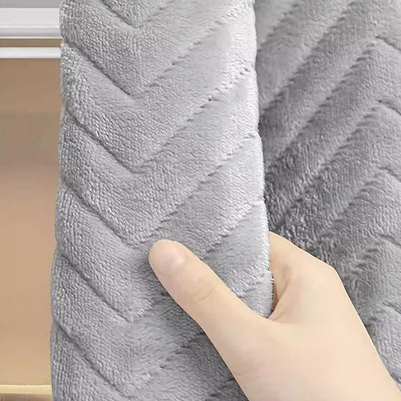 Blackout winter warm and windproof flannel plus cotton and thick Velcro adhesive finished curtains 1pcs 26in x 42in&Velcro серый