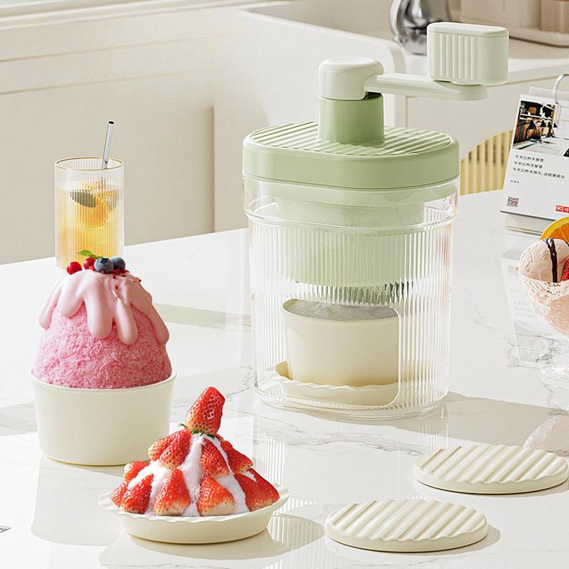Shaved Ice Machine Small Manual Ice Crusher Home Hand-Cranked Machine Making Smoothie Machine Suitable For Outdoor Camping