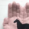 Black Horse Print Gloves Warm Ribbed Knitted Gloves Funny Horse Winter Gloves Gift for Men Women Driving Daily Errands Use