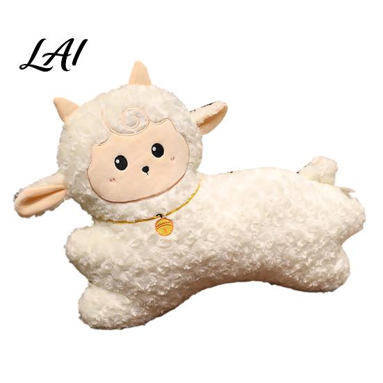 Fluffy Decorative Pillow Chinese Zodiac Running Sheep Plush Pillow 24 Inch Lunar New Year Throw for Sofa Decor Sofa Soft Cushion Lucky Gift