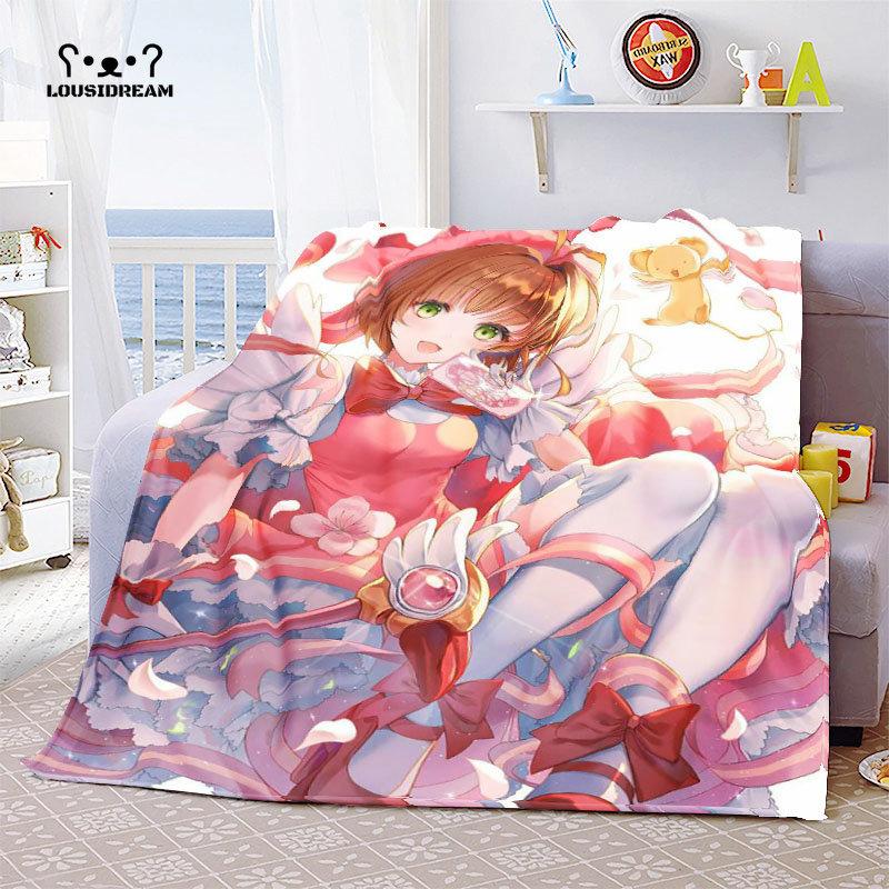 Cardcaptor Sakura Anime Kawaii Girl Throw Blanket  Bedroom Sofa Cover Thin Bedspread Christmas Navidad Gift Home Room Decor