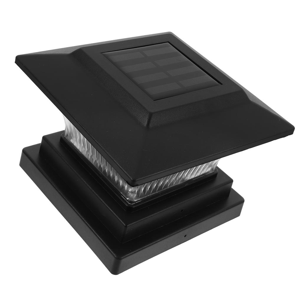 Solar Powered Post Lights Black Warm Yellow Light Outdoor Pillar Lights Garden Patio Rechargeable Durable Landscape Lamp