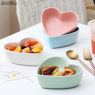 Heart-shaped Bowl Ceramic Steamed Egg Plate Dessert Salad Bowl Oven Baking Dinnerware