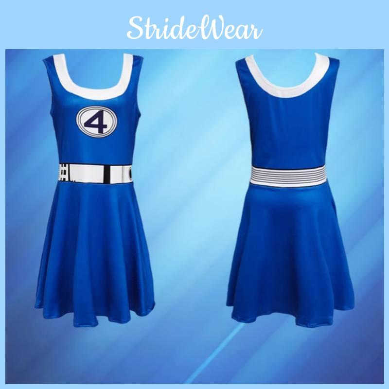 Fantastic Four Invisible Woman Costume For Halloween Cosplay With Milk Silk Fabric For Teens