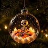 Halloween Hanging Decoration Glowing Sphere, Lighted Clear Ball Ornament, Cute Witch Seasonal Home Cat, LED for Indoor Mantel Party Decor Garden
