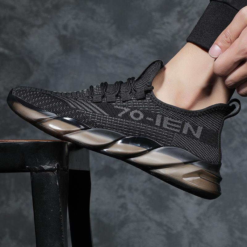 Flying Woven Men's Shoes Summer Sports Breathable Casual Mesh Shoes Soft-soled Mesh Shoes Men's Dirt-resistant Travel Shoes Trendy Coconut Shoes