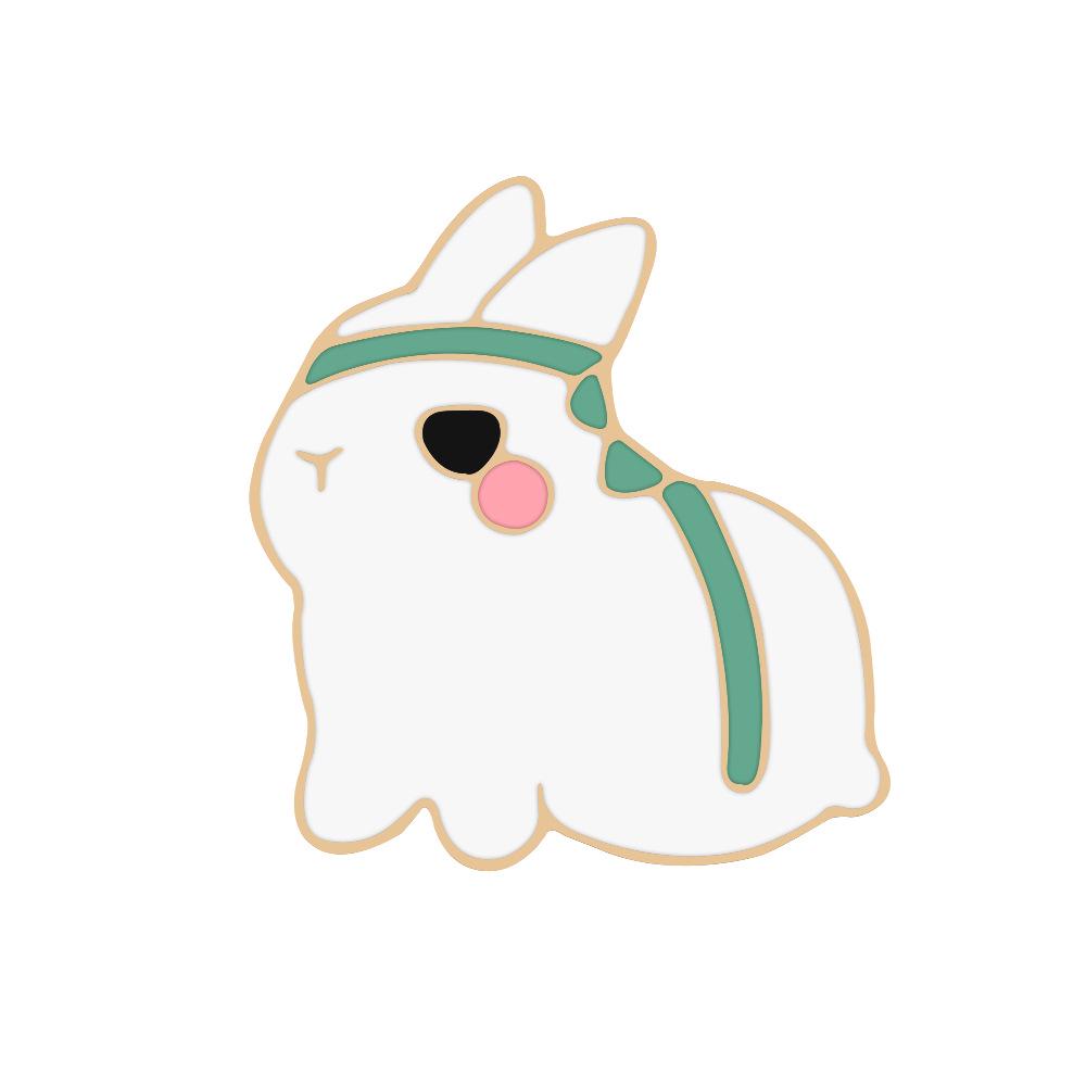 Adorable Rabbit Couple Brooch - Cartoon Fun, Drip Oil Alloy Pin from The Untamed