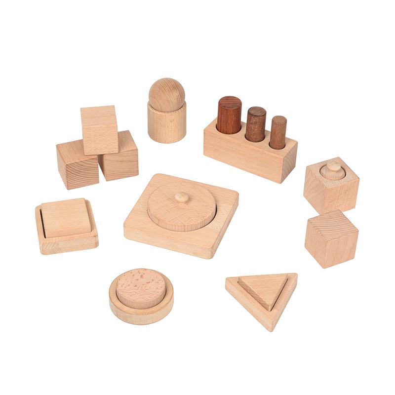 Montessori Early Education Wooden Building Blocks for Children Aged 0-3