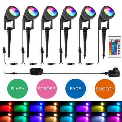EU/US Plug COB Super Bright Spotlight Led Garden Light Lawn Lamp Low Voltage Landscape Lighting Waterproof Outdoor Lamp 16 Color