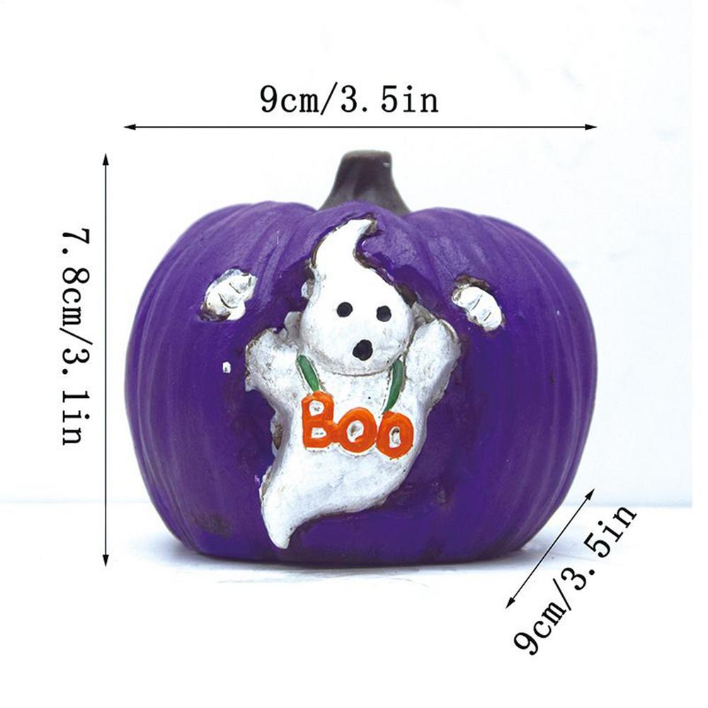 

Halloween Pumpkin Pumpkin Ghost Sculpture Ornaments Resin Ornament Sculpture Art Holiday Decoration For Desk Party Tiered Tray фиолетовый