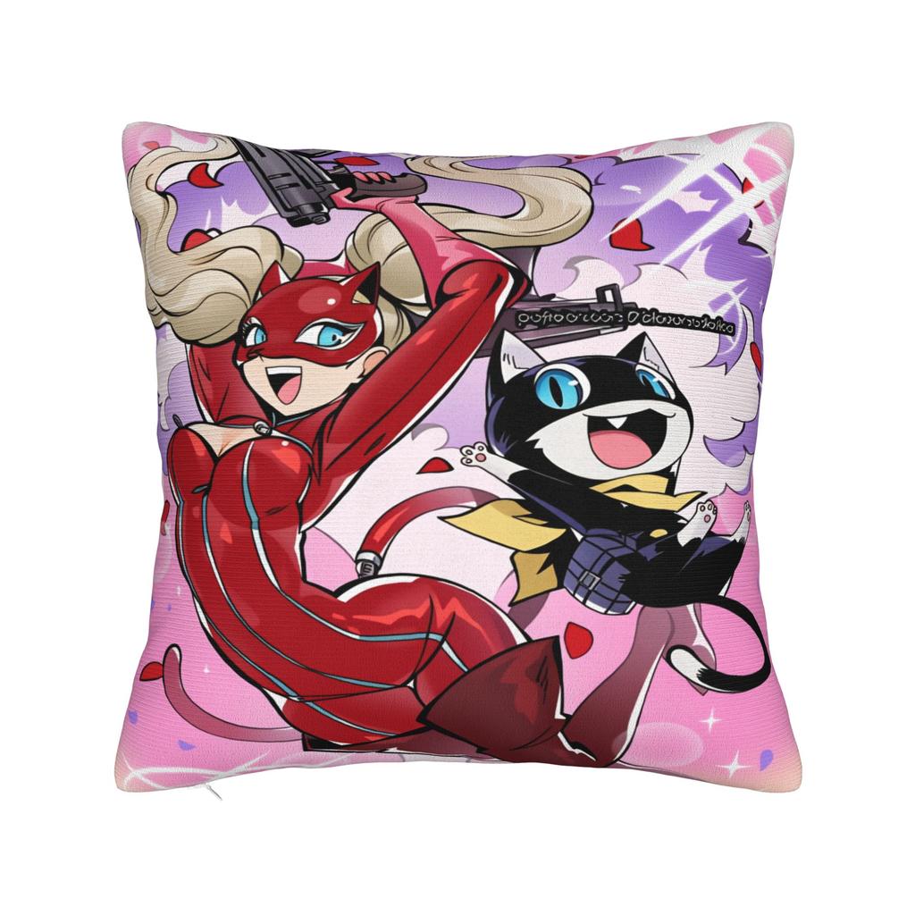 Atlus P-Personas 2 Fanart Pillow Cover Retro Trendy Pillow Case For Living Room Chair Comfy Pillowcases Gift