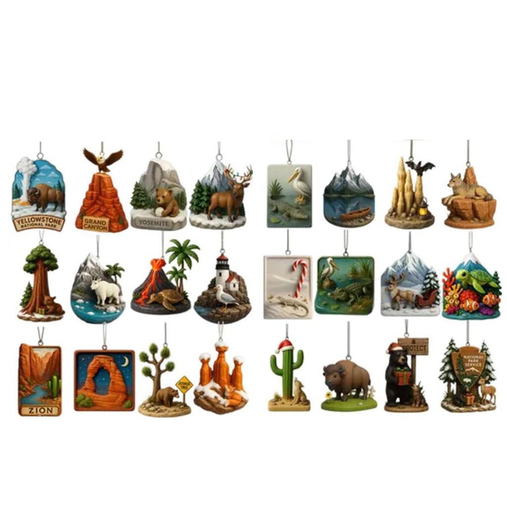 National Parks Advent Calendar 2025 with Unique Ornaments Christmas Advent Calendar Xmas Countdown Calendar for Nature Lovers