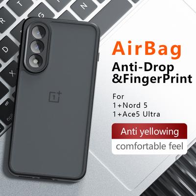 Pour OnePlus Ace 5 Ultra Nord 5 Coque Antichoc Sensation Peau Givrée Mat PC+TPU Anti-empreintes digitales Housse Transparente