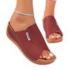 Large Size Platform Casual Slippers Women's Shoes 2025 New Wide Strip Simple and Fashionable Fish Mouth Wedge Slippers