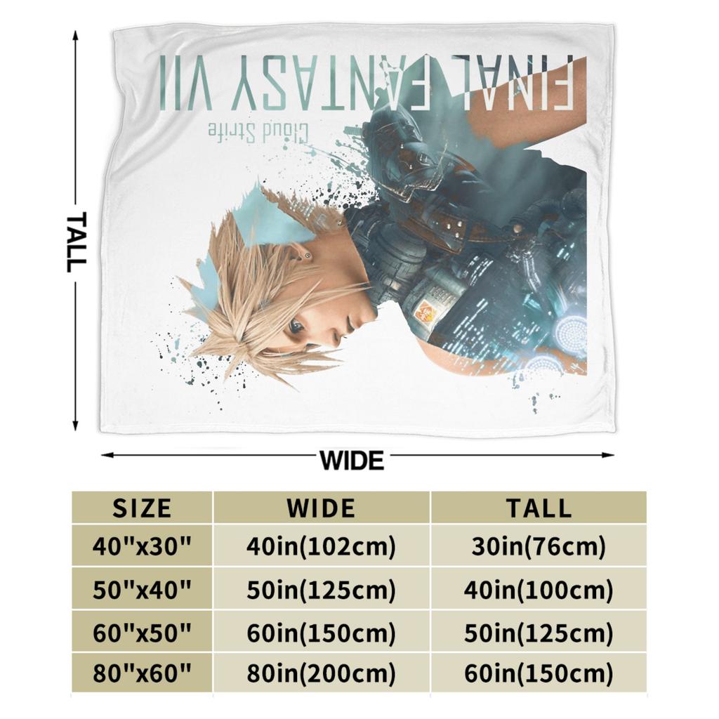 Cloud Strife Final Fantasy 7 Blankets Velvet Winter Game Multi-function Ultra-Soft Throw Blanket for Bedding Car Bedding Throws