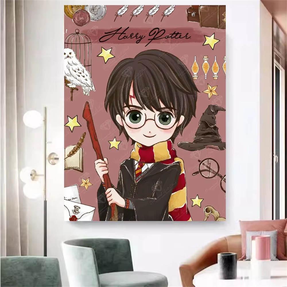 Uroczy Kreskówkowy Harry Potter 5D Pełny Diamentowy Obraz Artystyczny Magiczna Sowa Zamek Mozaika Haft Krzyżykowy DIY Ręcznie Robiony Prezent Wystrój Domu
