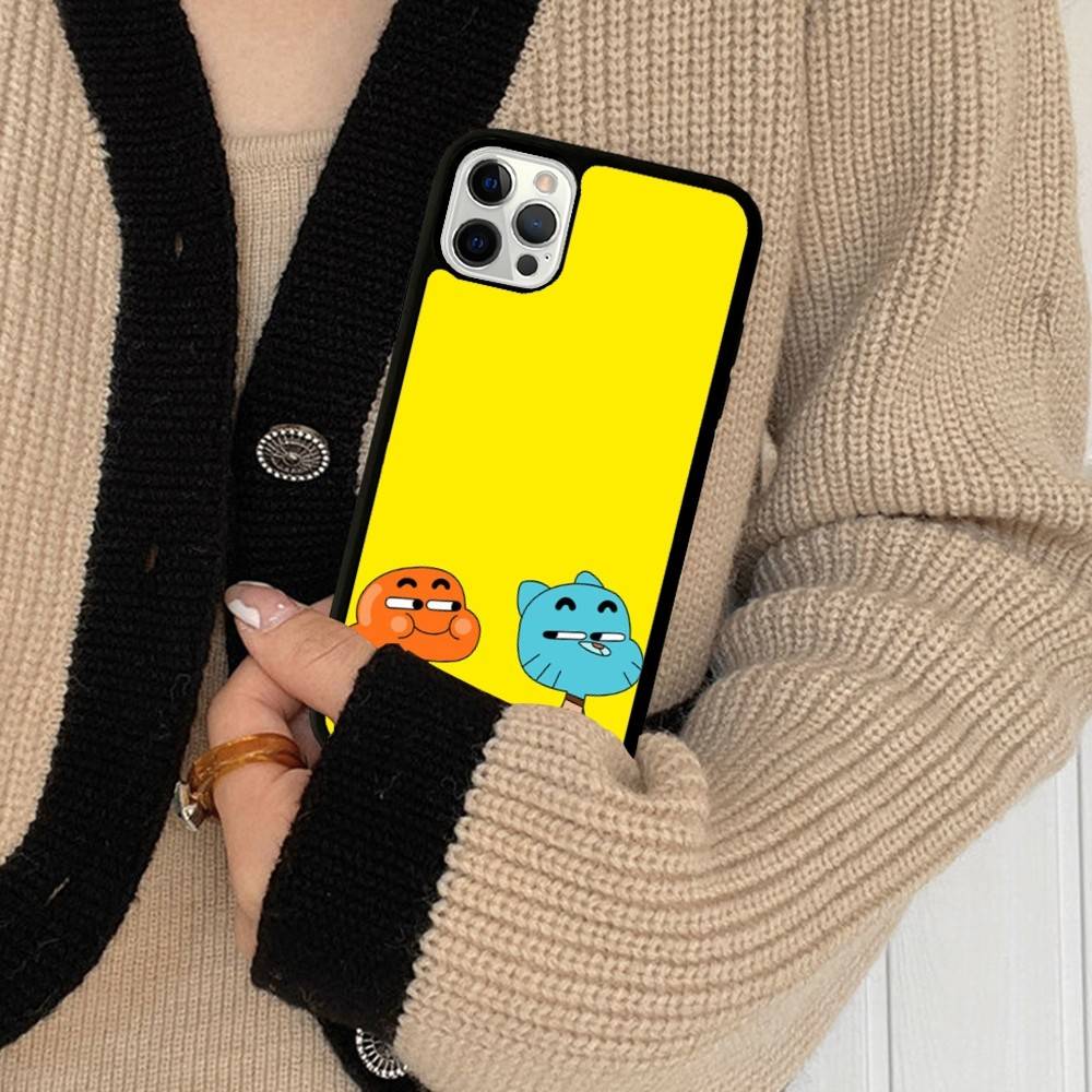 The A-Amazing World Gumball Anime For IPhone 17 16 15 14 13 Pro 12 11 Pro Max Hard PC+TPU Phone Cases Back Cover