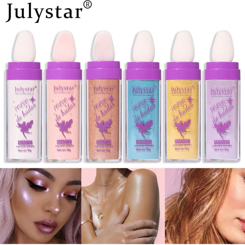 Make-up Fee Pat Puder Set Gesicht Dreidimensionales Contouring Glitzer Körperaufhellung Perlmuttfarbenes Highlight-Puder Set