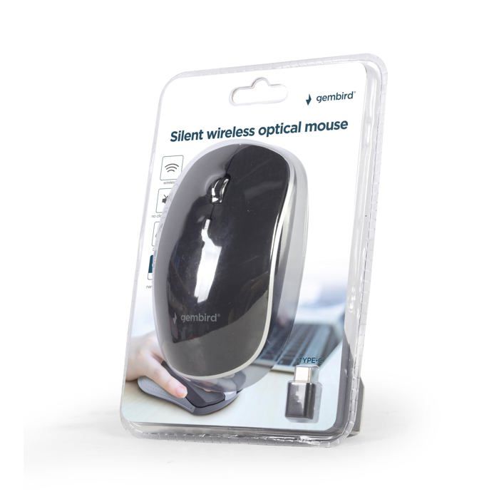 Souris Optique Sans Fil - Gembird - MUSW-4BSC-01 - Noir - 4 Boutons - DPI Réglable