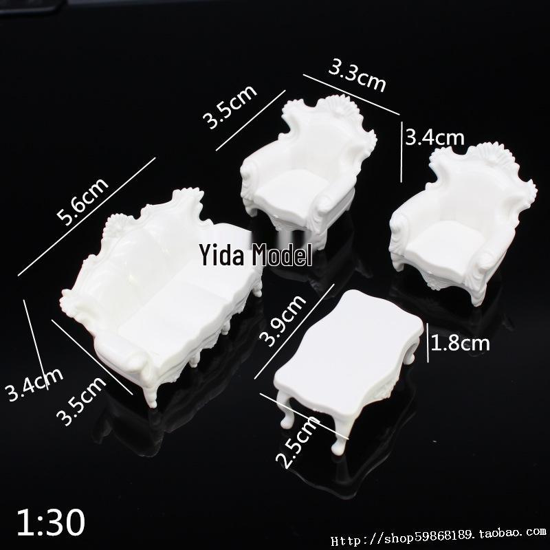 1:30 Scale DIY Construction Sand Table Model Materials for Students: Indoor Furniture, Bed, Wardrobe, Table, Sofa