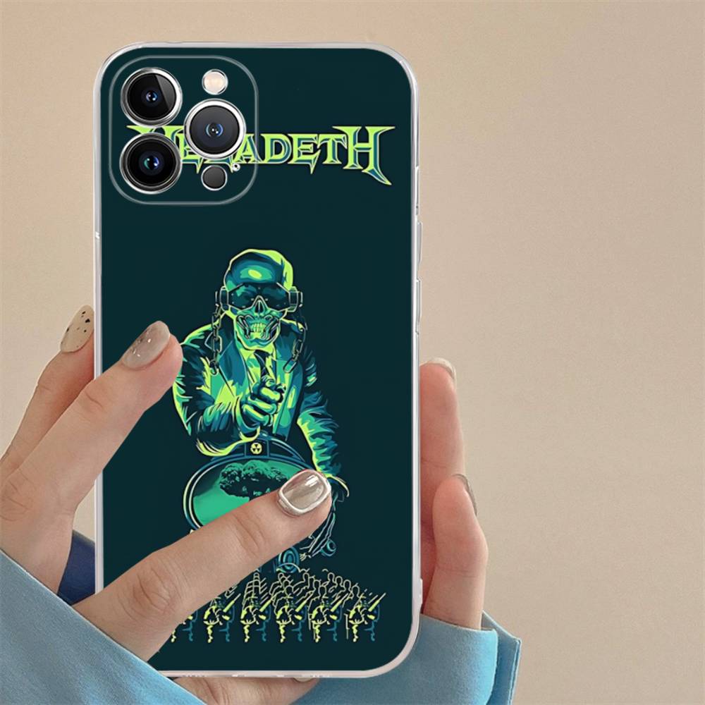 1pc Band M-MegadethS Rock Metal Transparent TPU Phone Case For IPhone 17 11 12 13 14 15 16 Pro Max 16 Plus Cover