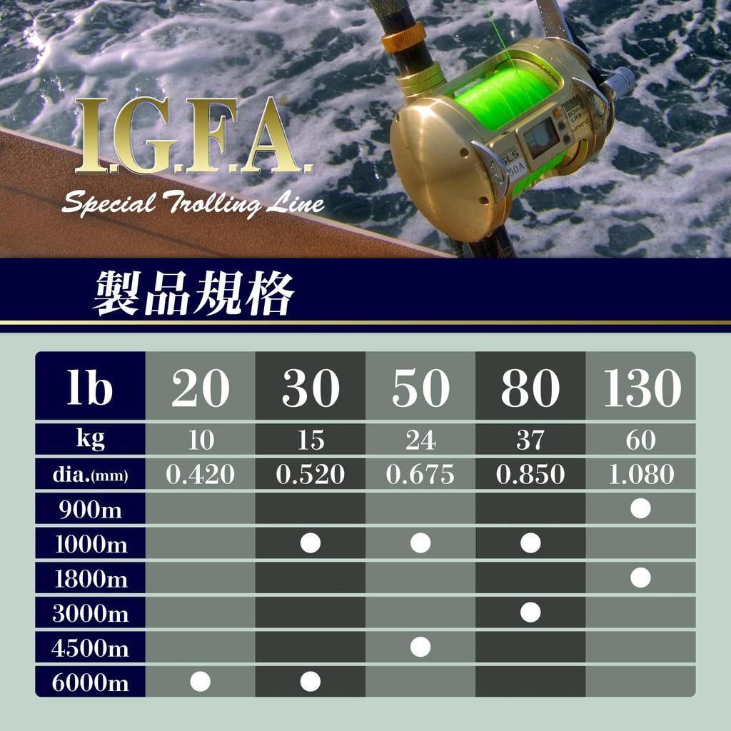 VARIVAS Special Trolling Flash Green I.G.F.A. Line, 6000m, 20lb,