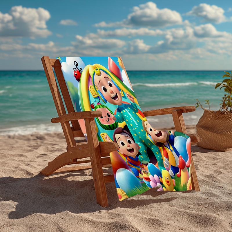 Ultra-Soft Beach Towel with Cocomelon Theme,Ideal for Pool - Camping, Diving - Perfect Travel Essential, Vibrant Beach Towel.