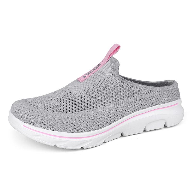 Trend Fly-woven Mesh Without Heel, Foot Half Support, Ultra-light Extra Large Size Casual Couple Shoes Children