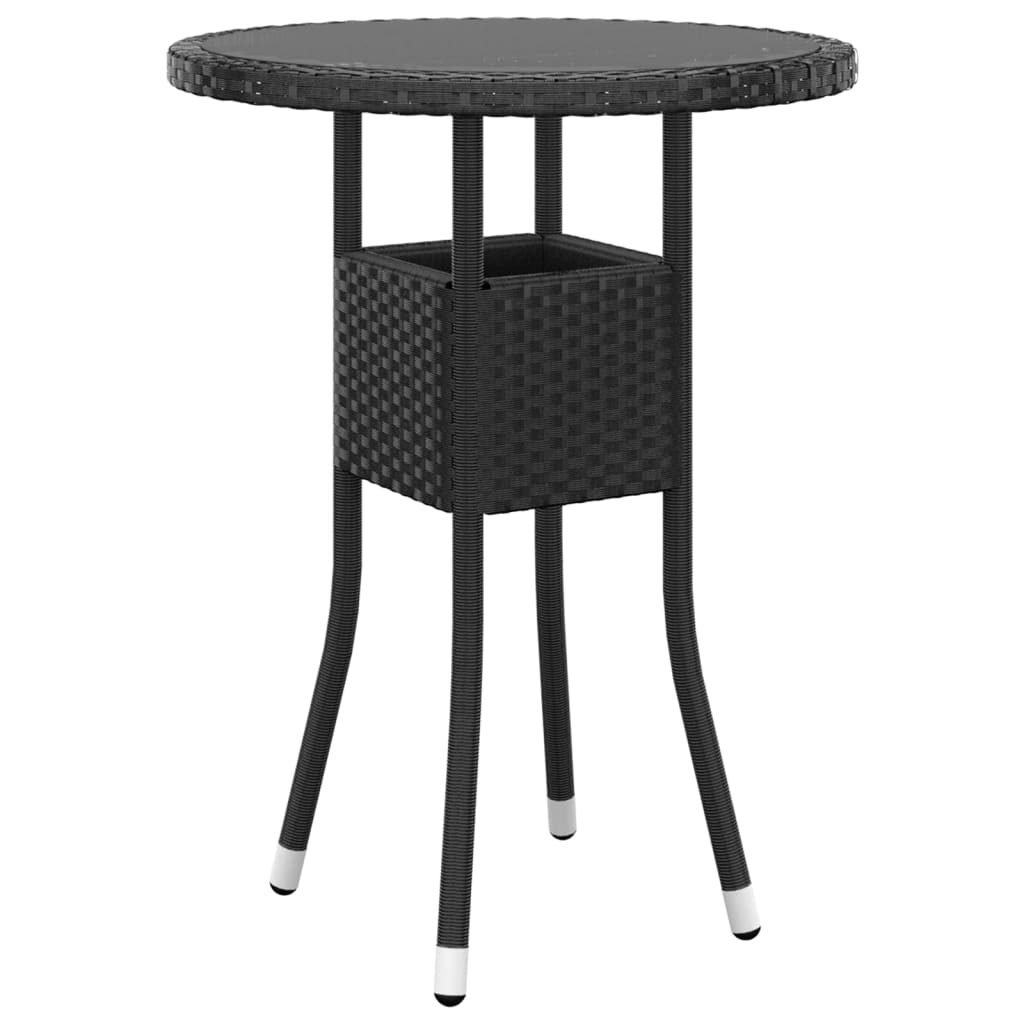 Vidaxl 3-Piece Garden Furniture Set, Poly Rattan, Black