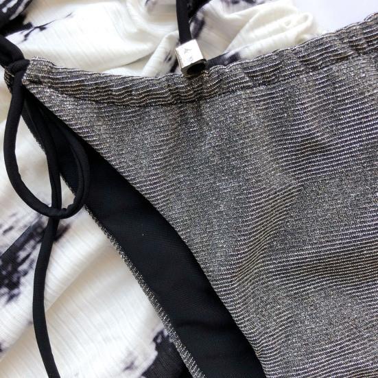 Bikini Set Bandage Lesklá dvoudílná sada plavek pro ženy Sexy špagetová ramínka