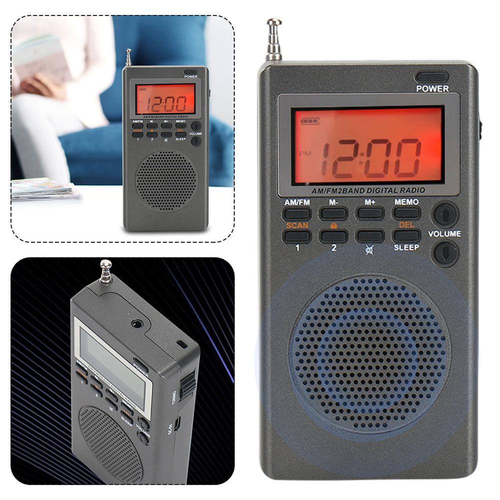 Outdoor Emergency Radio AM FM Portable Radio Alarm Clock Sleep Timer Digital Radio Great Reception Battery Operated for Survival