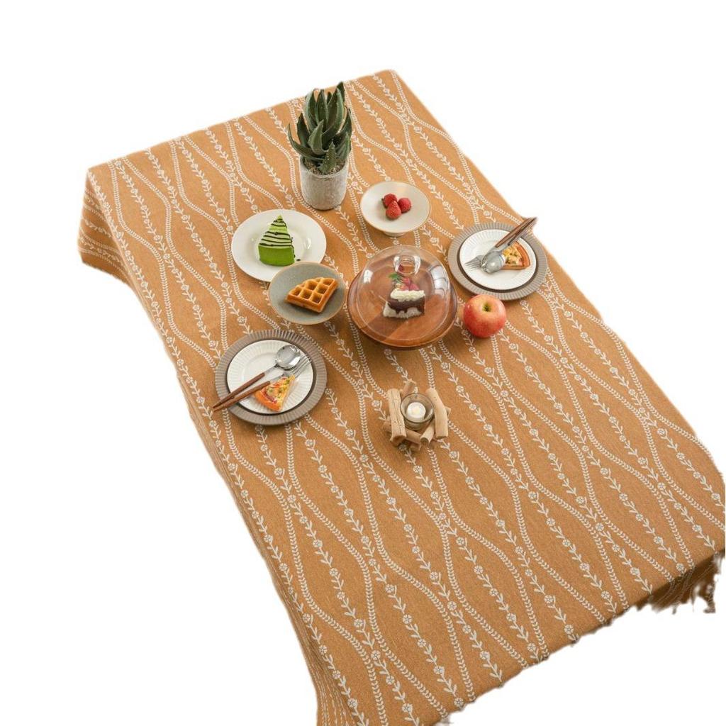 Imanki Yun Pomarańczowy Ogród Kwiatowy Bawełniano-lniany Obrus