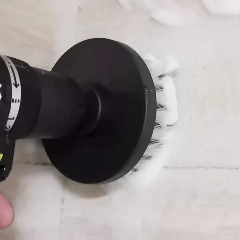 1Pcs 4in Soft Drill Brush Car Soft Brush Drill Kit Attachment for Cleaning Carpet and Leather and Upholstery Car Soft Brush Kits