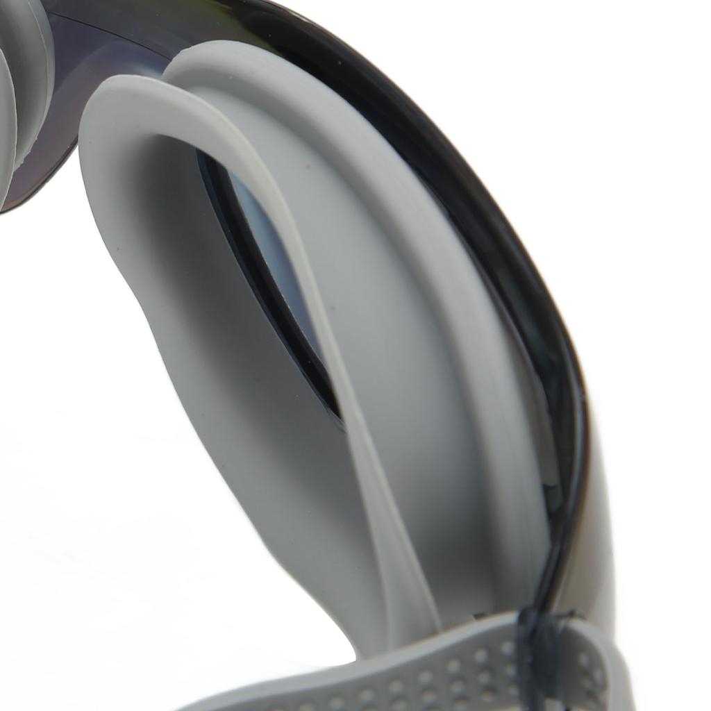 Swimming Goggles Anti Fog No Leaking Silica Gel Swim Glasses with PC Mirror for Men and Women Grey