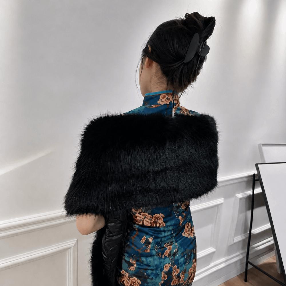Long Plush Faux Fur Wrap Faux Fox Fur Faux Fur Cape Fashion Faux Fur Jackets Women