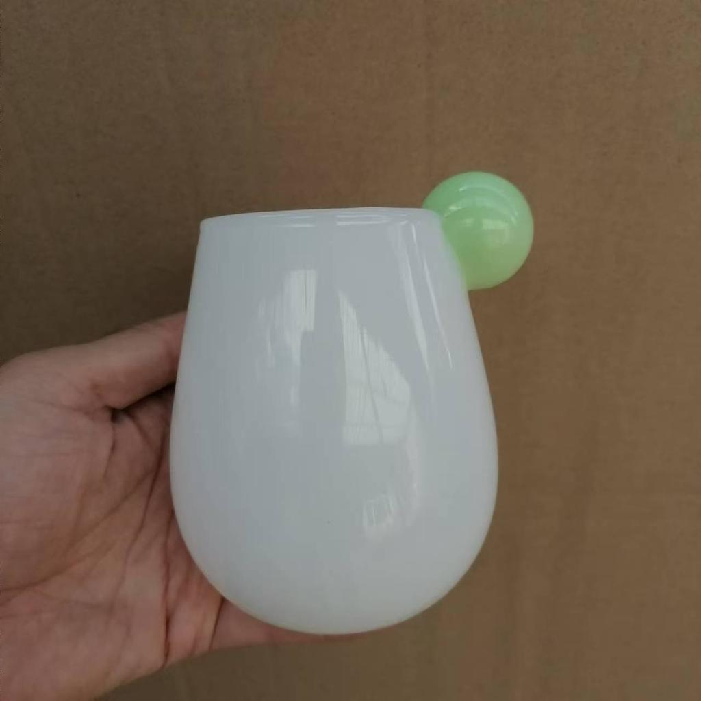 Cute Candy Colored Glass Cup, Creative Small Ball Milk Juice Cups, Women's Colorful Bubble Ball Cup, Heat-resistant Coffee Mug