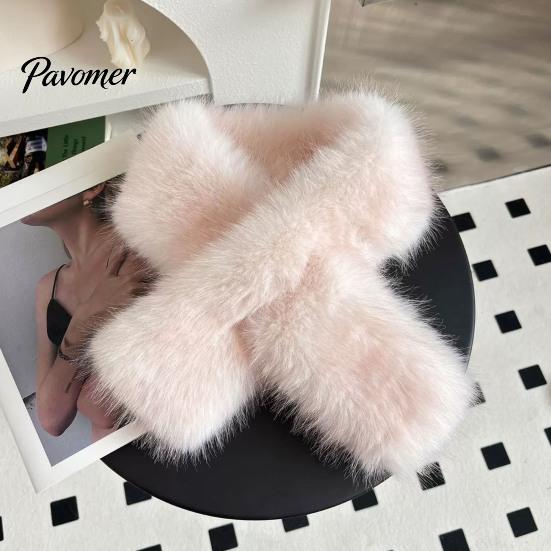 Winter Essential Clothing Accessories Faux Fur Collar Scarf for Women, Plush Neck Warmer Scarf, Fluffy Versatile Fashion Scarves, Thanksgiving