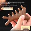 Golden Sandalwood Massage Comb 4-in-1: Meridian Comb, Gua Sha Tool, Scalp Massager.