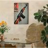 Vintage AK47 Metal Sign Military Wall Decor Art 8x12 Inch