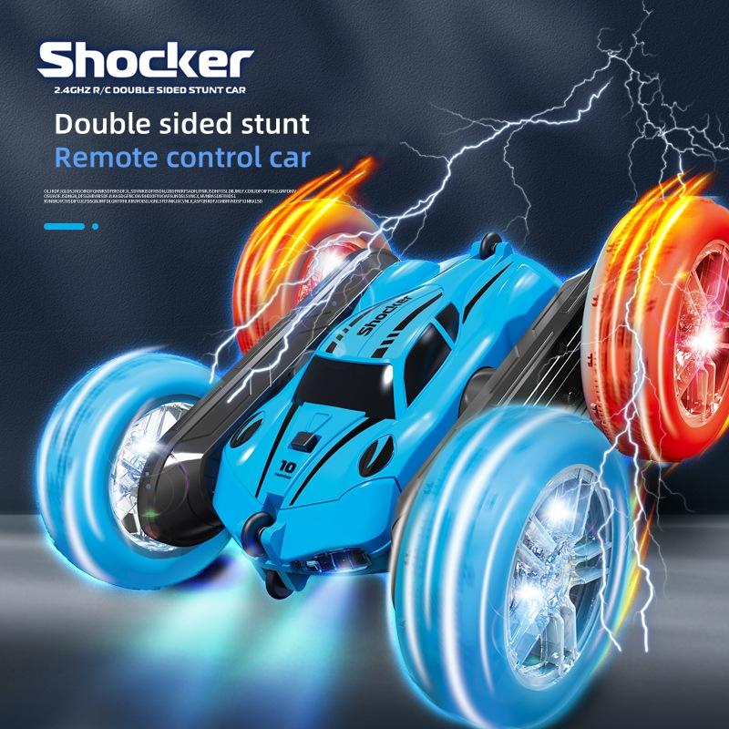 Cross-border New Four-wheel Drive Double-sided Stunt Car Light Tire Swing Arm Rollover Car Boys And Girls Toy Pink Remote Control Car