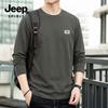 JEEP SPIRIT Men's Oversized Pure Cotton Long-Sleeve Tee