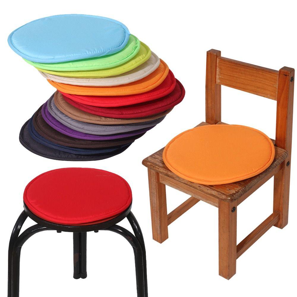 Sponge Round Chair Pad Washable Seat Pad Soft Circular Stool Cushion  For Home Office